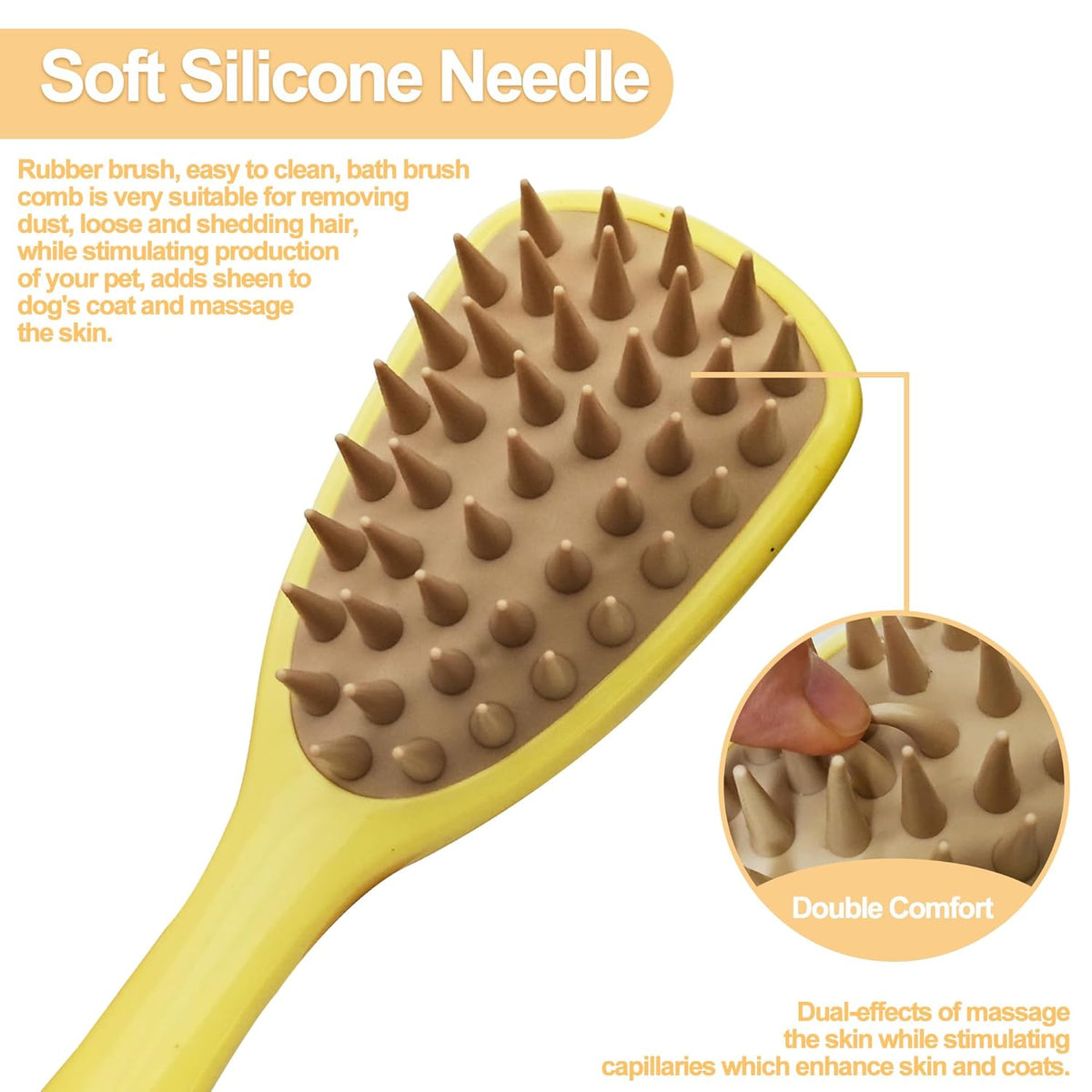 Silicone Washing Brush With Handle For Bathing Massaging