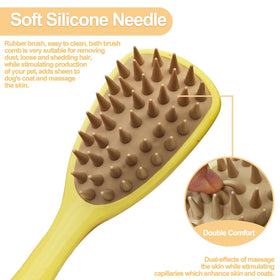 Silicone Washing Brush With Handle For Bathing Massaging