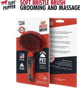 round Bristle Soft Brush for Dogs and Cats | Gentle Grooming for Short or Long Hair | Soft Pin Tool for Sensitive Skin | Detangle & Remove Loose Fur | for Dematting & Detangling Undercoat