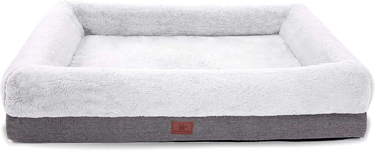 Orthopedic Dog Bed for Medium Dogs, Removable Washable Cover & Non-Skid Bottom, 31 X 25 Inch, Gray