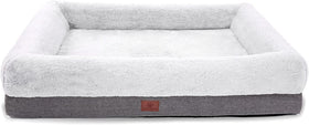 Orthopedic Dog Bed for Medium Dogs, Removable Washable Cover & Non-Skid Bottom, 31 X 25 Inch, Gray