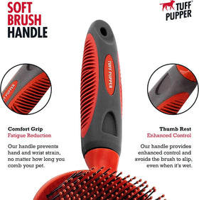 round Bristle Soft Brush for Dogs and Cats | Gentle Grooming for Short or Long Hair | Soft Pin Tool for Sensitive Skin | Detangle & Remove Loose Fur | for Dematting & Detangling Undercoat