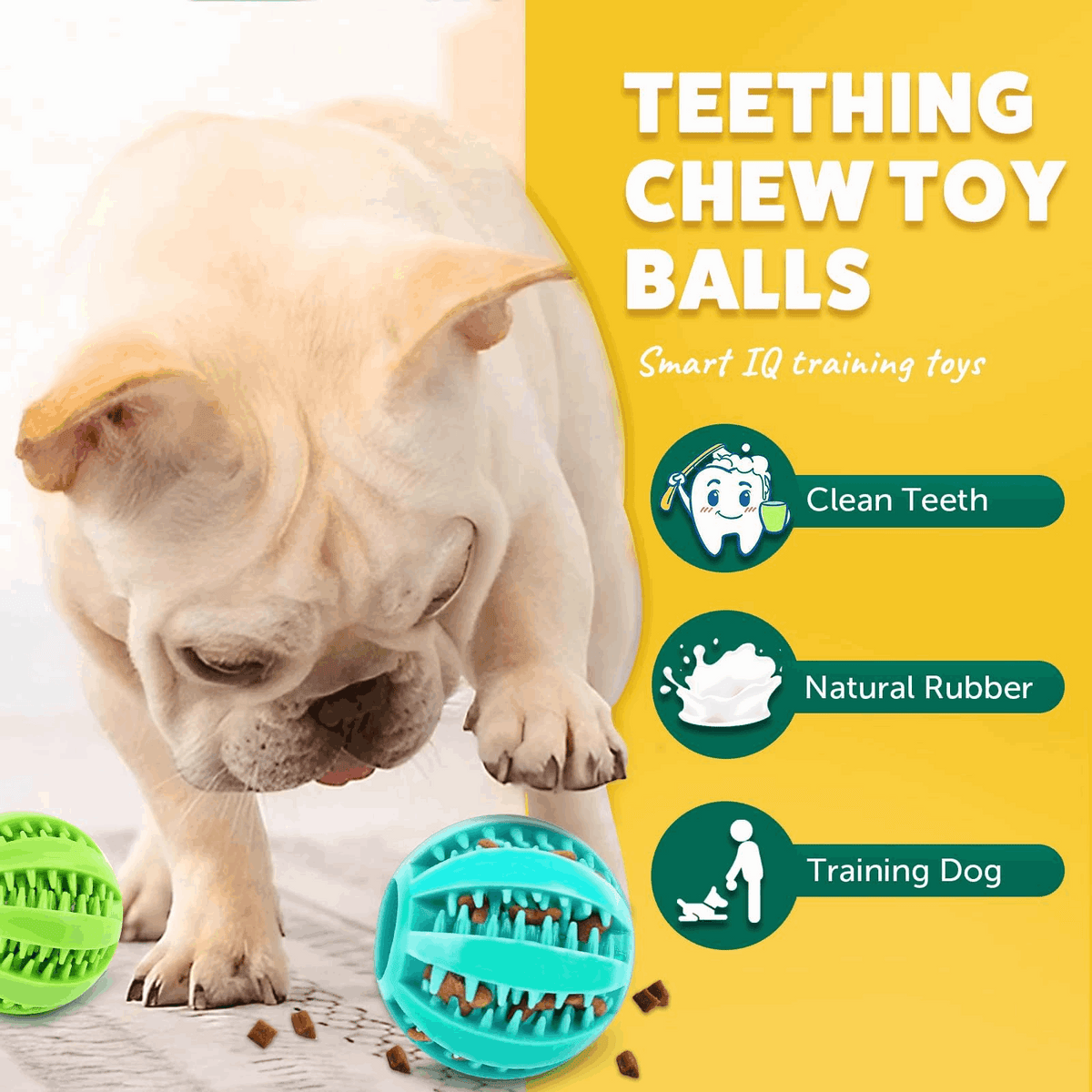 Squeaky Interactive Dog Balls for Puppy Teething