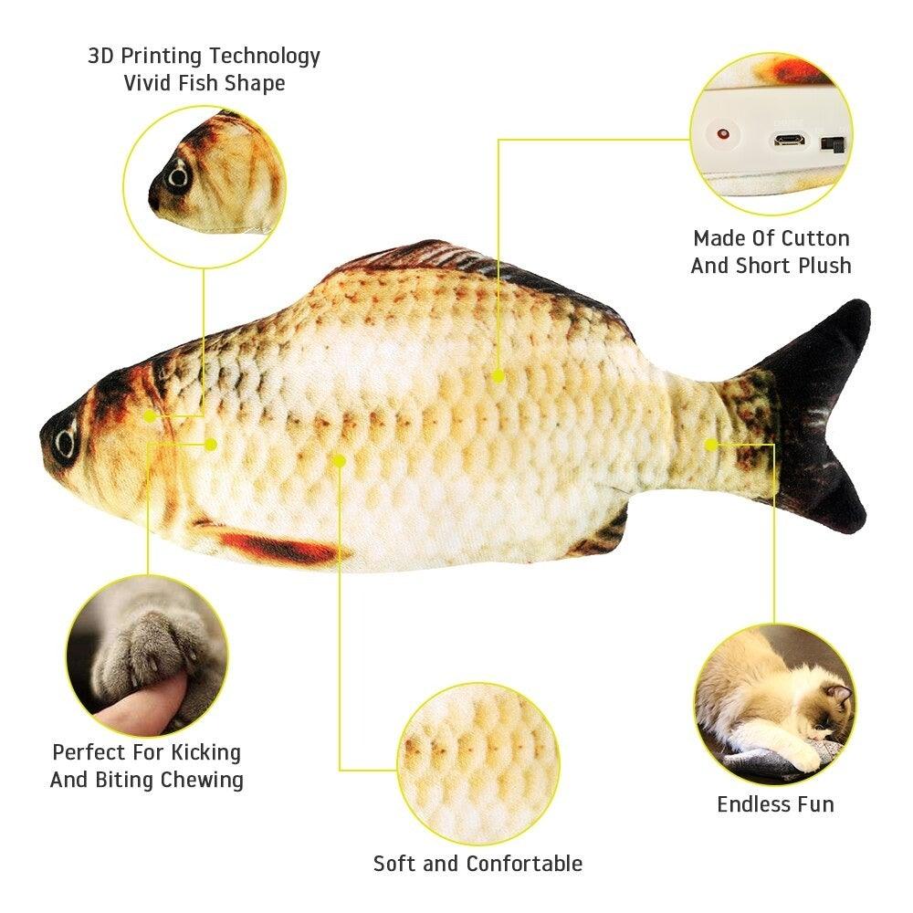 Electric Cat Toy 3D Fish USB Charging