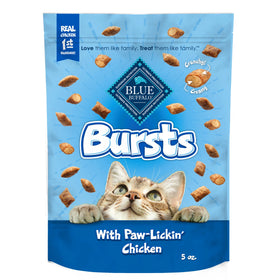 Bursts Chicken Flavor Crunchy Treats for Cats, Whole Grain, 5 Oz. Bag