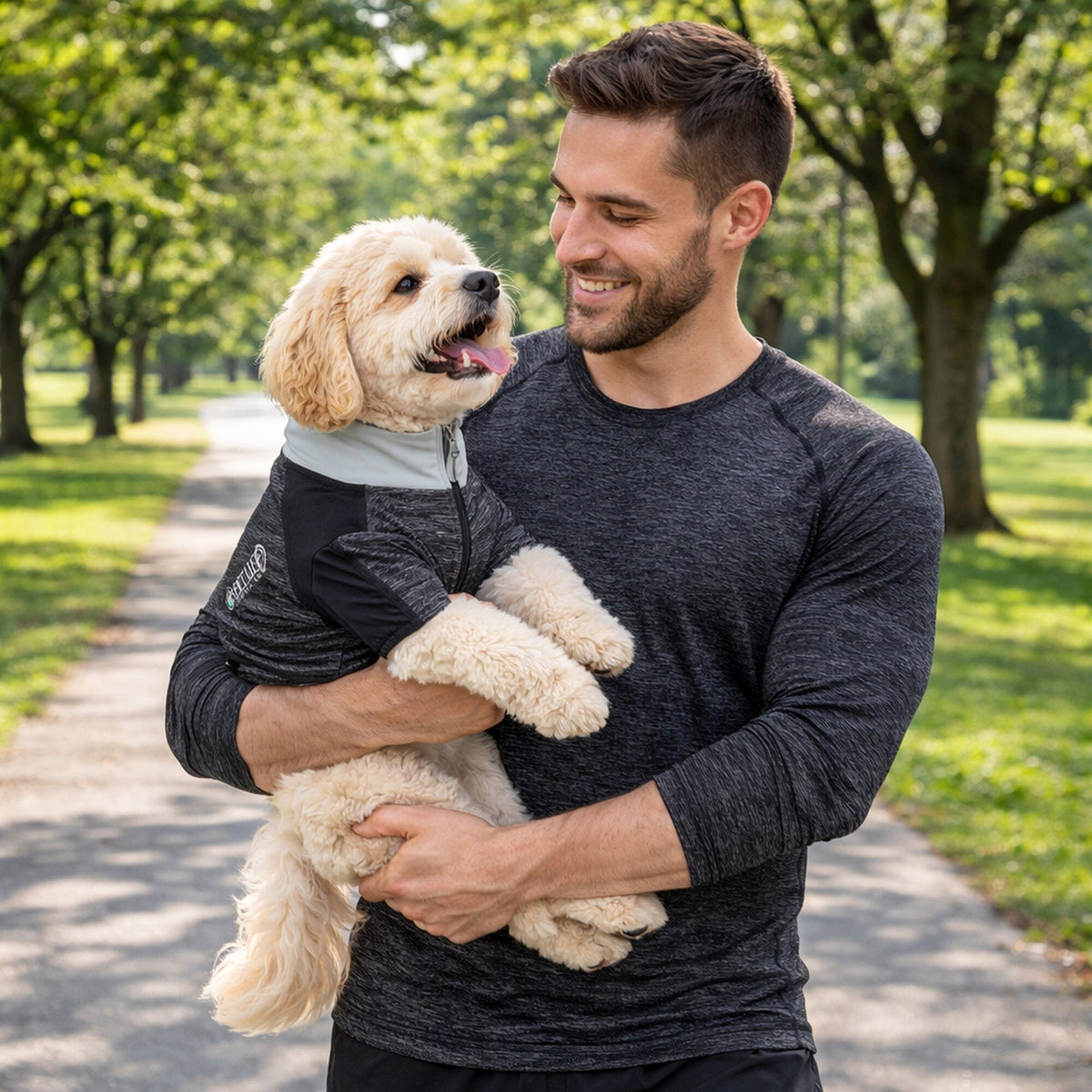 4-Way-Stretch Yoga Fitness Long-Sleeve Dog T-Shirt