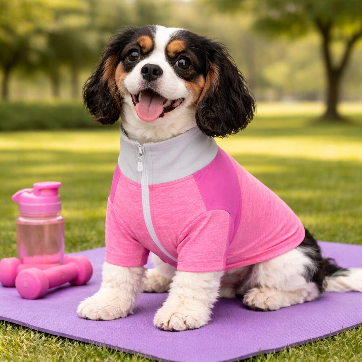 4-Way-Stretch Yoga Fitness Long-Sleeve Dog T-Shirt
