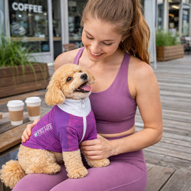 4-Way-Stretch Yoga Fitness Long-Sleeve Dog T-Shirt