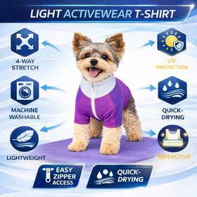 4-Way-Stretch Yoga Fitness Long-Sleeve Dog T-Shirt