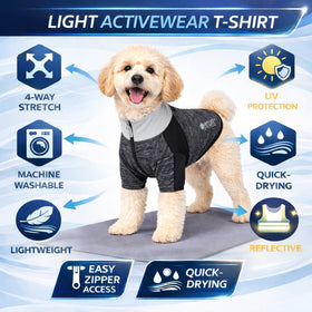 4-Way-Stretch Yoga Fitness Long-Sleeve Dog T-Shirt