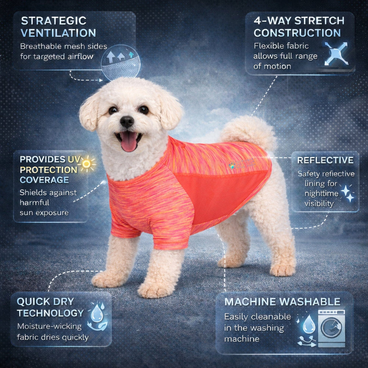 Heathered Ultra-Stretch Yoga Fitness Dog T-Shirt