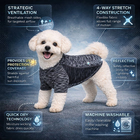 Heathered Ultra-Stretch Yoga Fitness Dog T-Shirt