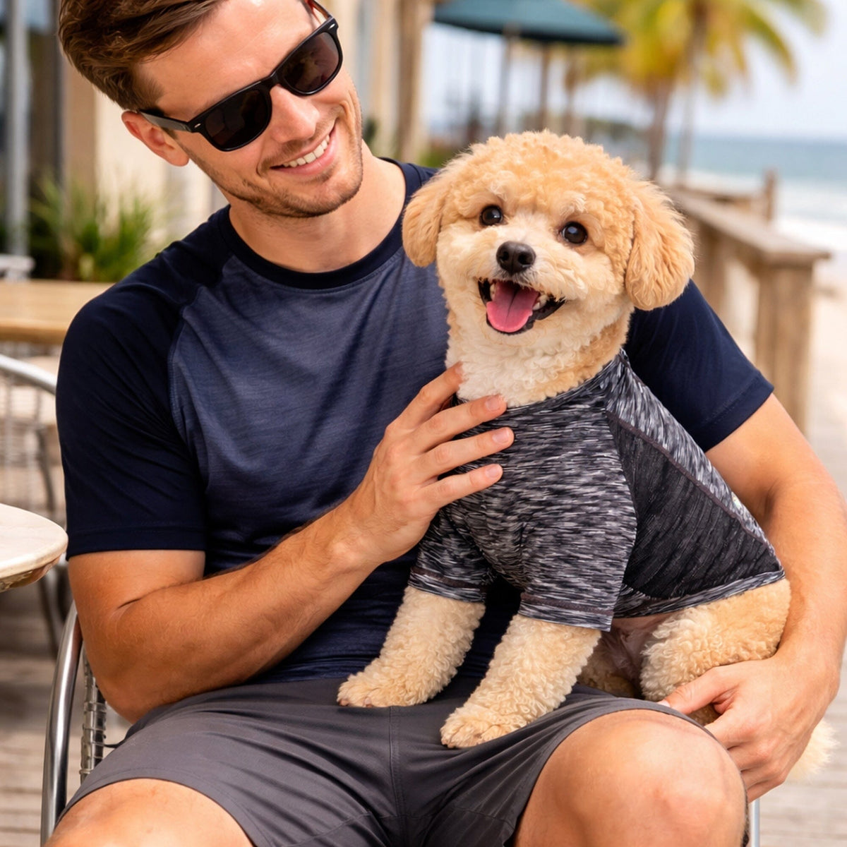 Heathered Ultra-Stretch Yoga Fitness Dog T-Shirt