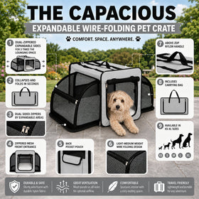 Pet Life ® 'Capacious' Dual-Sided Expandable Collapsible Pet Carrier