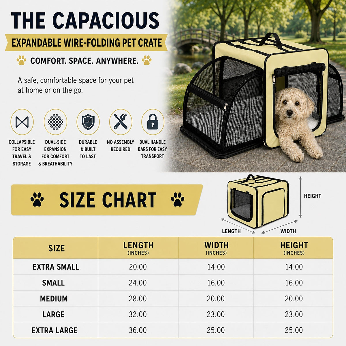 Pet Life ® 'Capacious' Dual-Sided Expandable Collapsible Pet Carrier