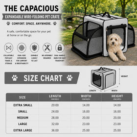 Pet Life ® 'Capacious' Dual-Sided Expandable Collapsible Pet Carrier