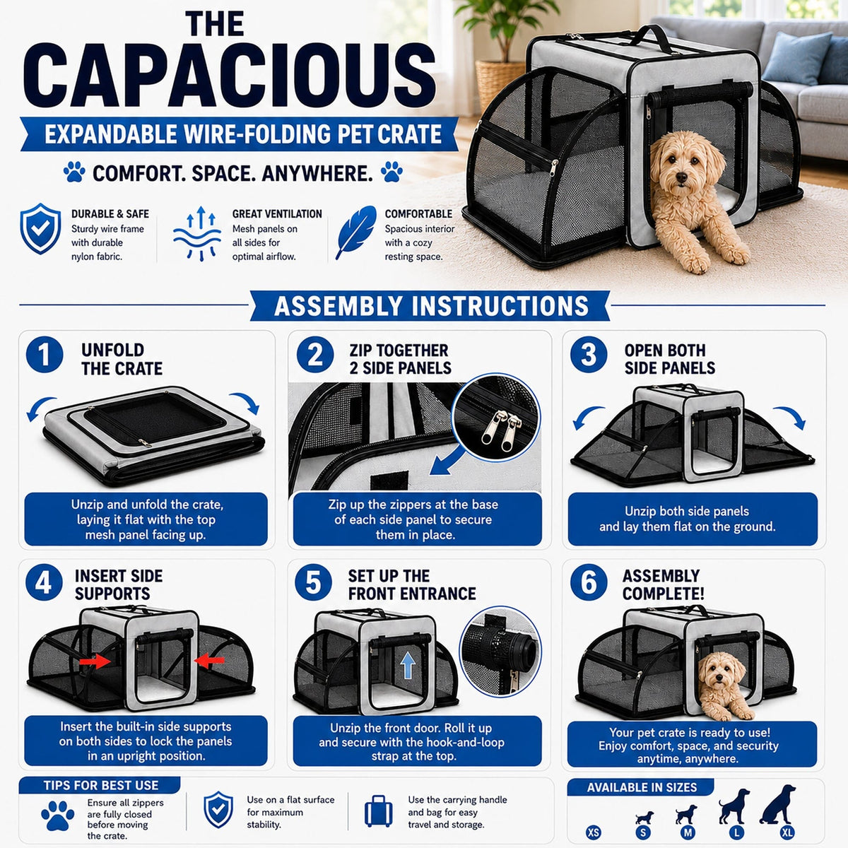Pet Life ® 'Capacious' Dual-Sided Expandable Collapsible Pet Carrier