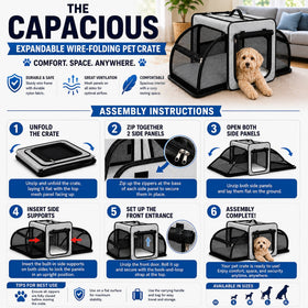 Pet Life ® 'Capacious' Dual-Sided Expandable Collapsible Pet Carrier