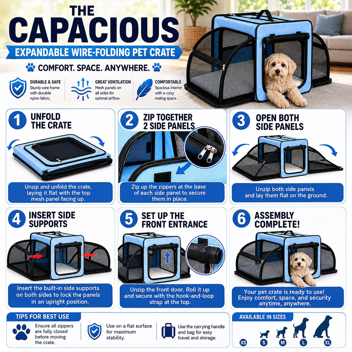 Pet Life ® 'Capacious' Dual-Sided Expandable Collapsible Pet Carrier