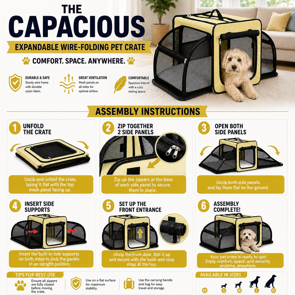 Pet Life ® 'Capacious' Dual-Sided Expandable Collapsible Pet Carrier