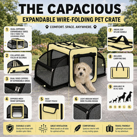 Pet Life ® 'Capacious' Dual-Sided Expandable Collapsible Pet Carrier