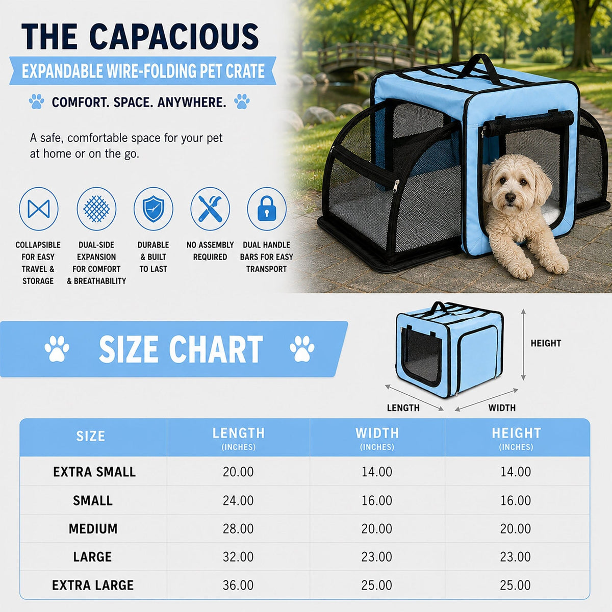Pet Life ® 'Capacious' Dual-Sided Expandable Collapsible Pet Carrier