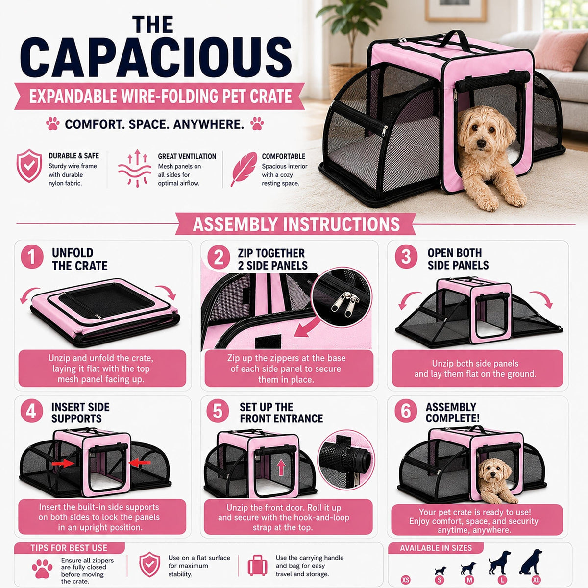 Pet Life ® 'Capacious' Dual-Sided Expandable Collapsible Pet Carrier