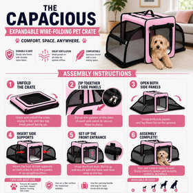 Pet Life ® 'Capacious' Dual-Sided Expandable Collapsible Pet Carrier