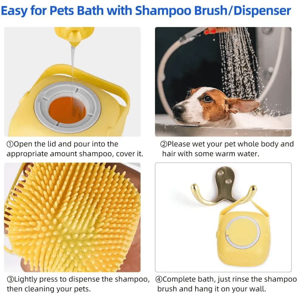 Pet Silicone Shampoo Bath Brush