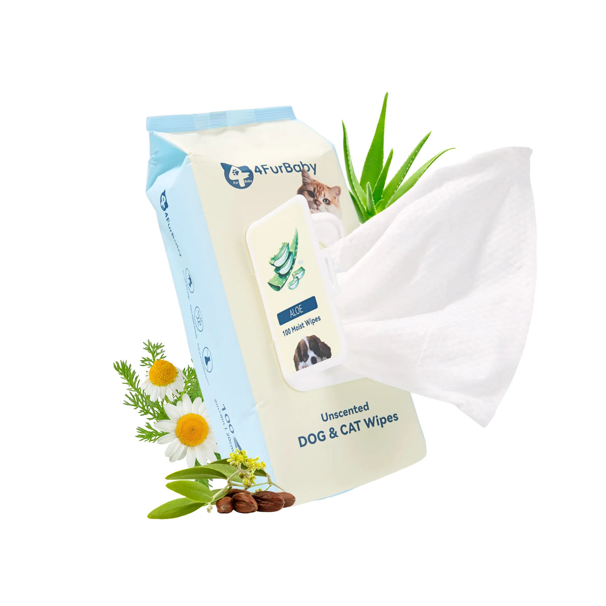 Grooming Wipes, Plant-Based, Hypoallergenic, 400 Count